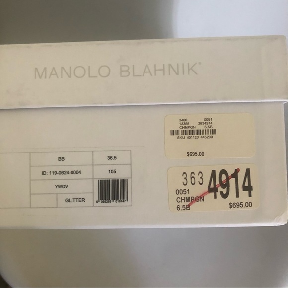 NIB $695 MANOLO BLAHNIK BB  Stiletto Pumps in Champagne - size 36.5! - Picture 14 of 14